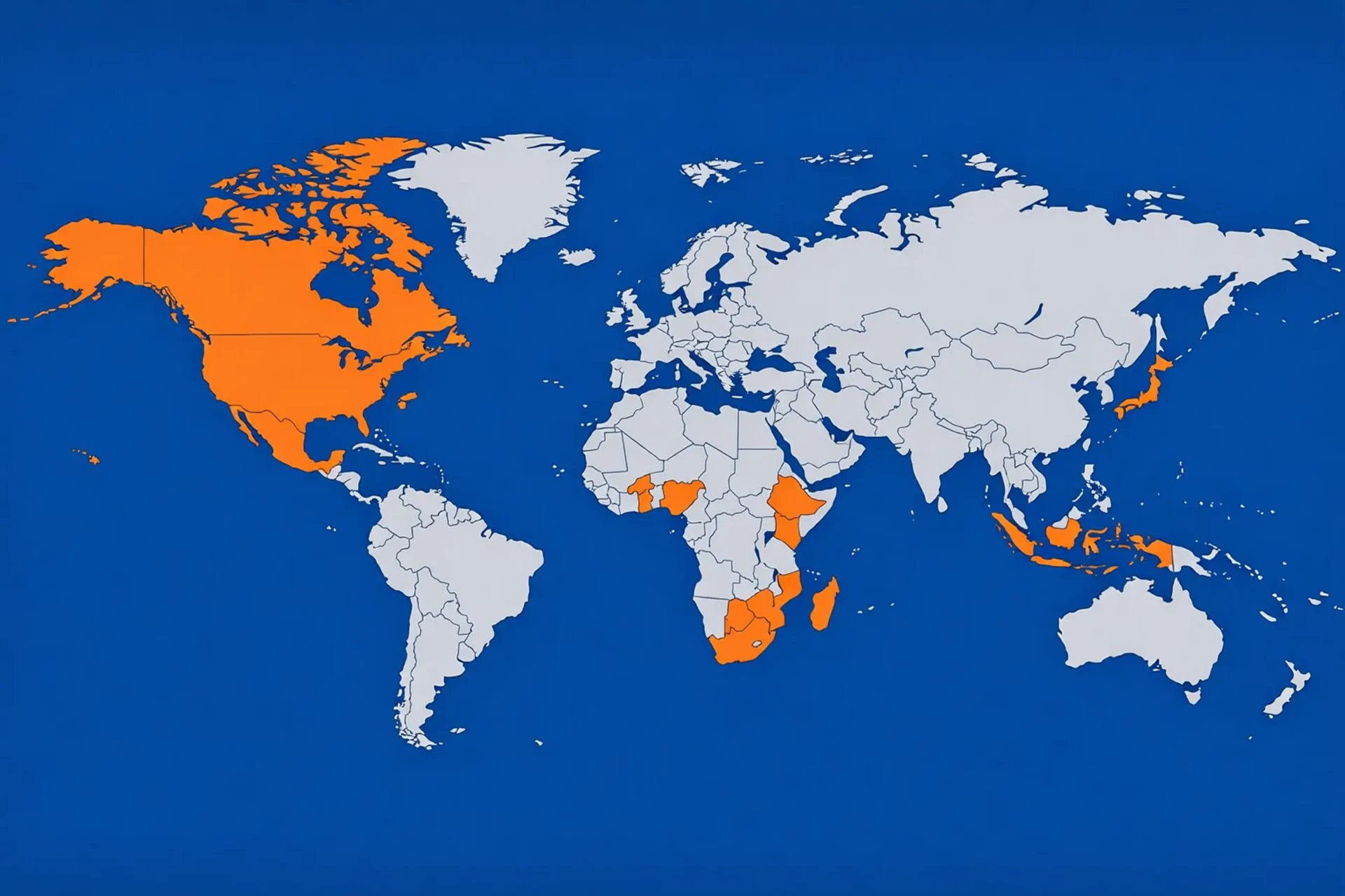 Map of SIMPCO Foundation impact sites across 13 countries